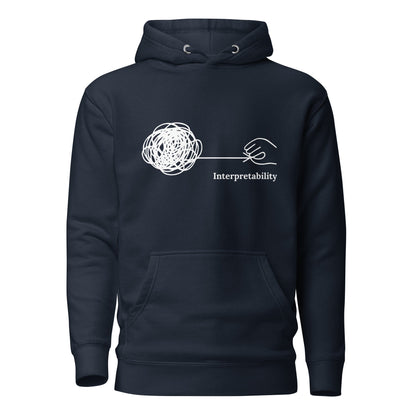 Image of the Premium Interpretability in White Hoodie (unisex) Navy Blazer / M.