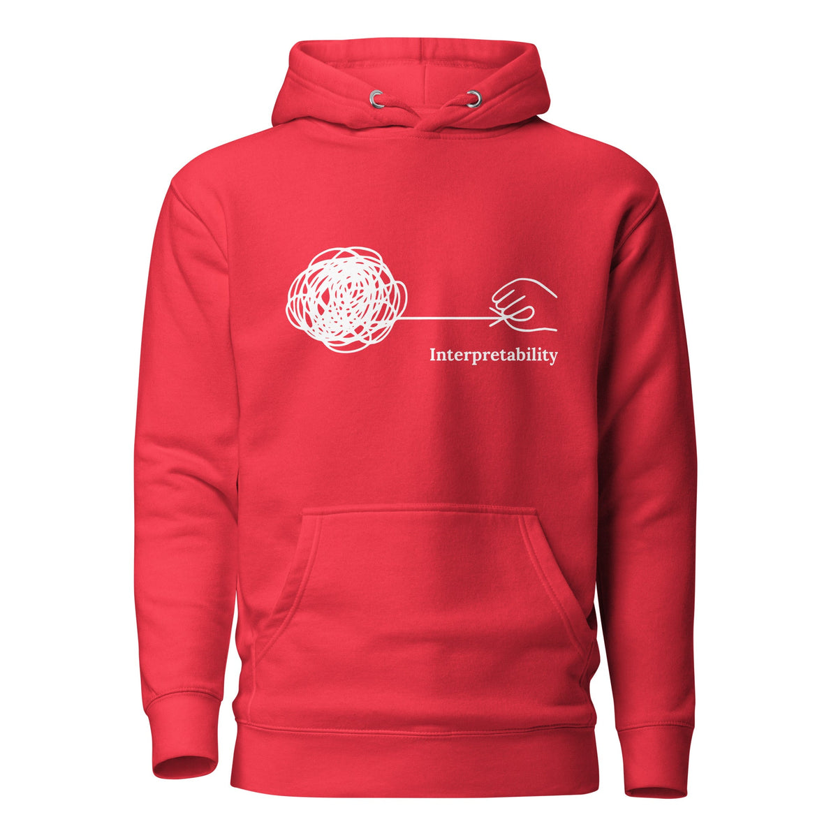 Image of the Premium Interpretability in White Hoodie (unisex) Team Red / M.