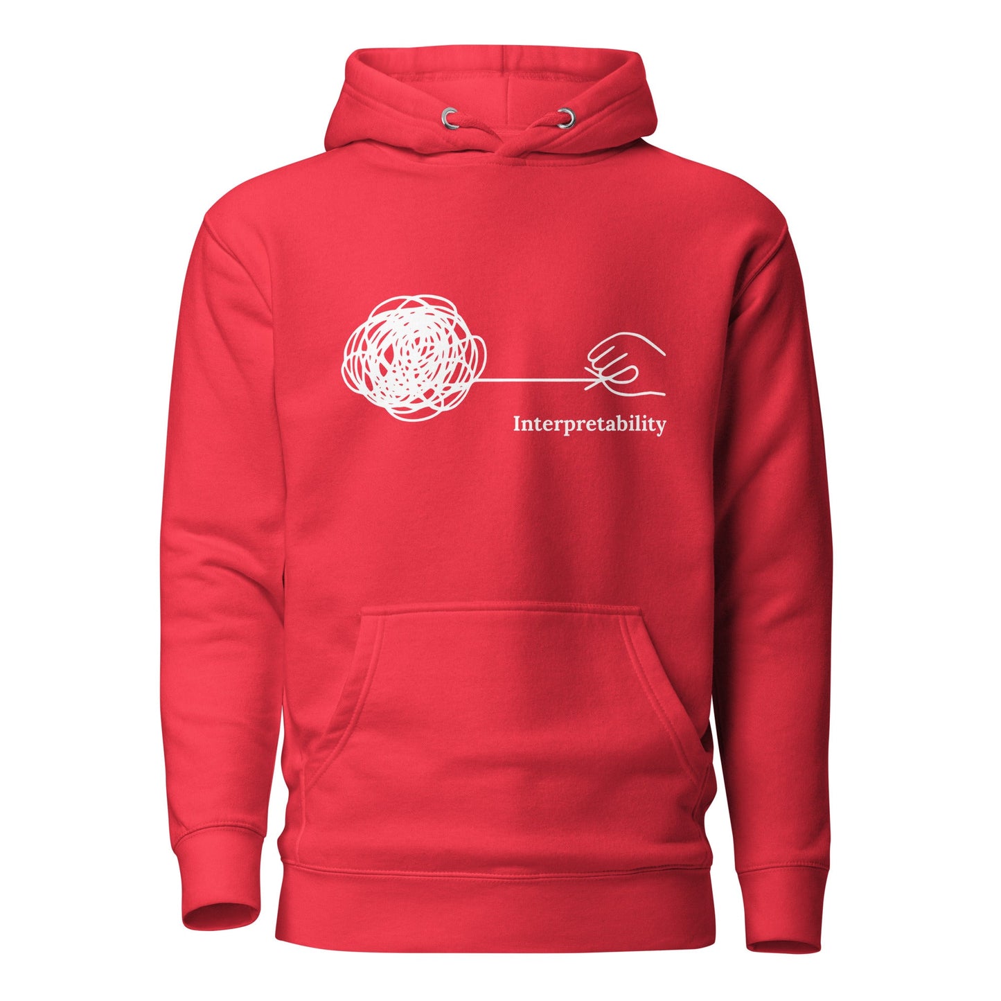 Image of the Premium Interpretability in White Hoodie (unisex) Team Red / M.