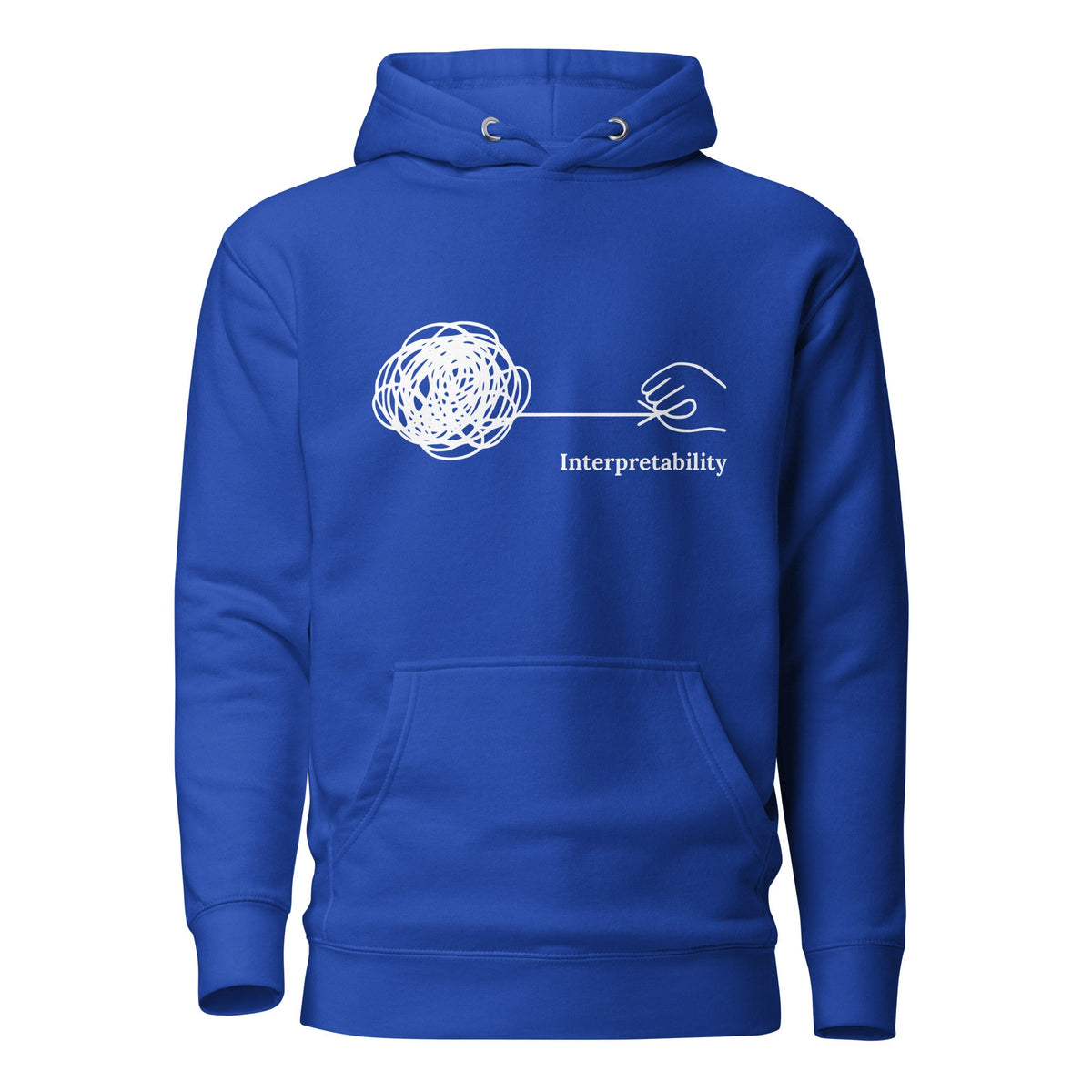 Image of the Premium Interpretability in White Hoodie (unisex) Team Royal / M.