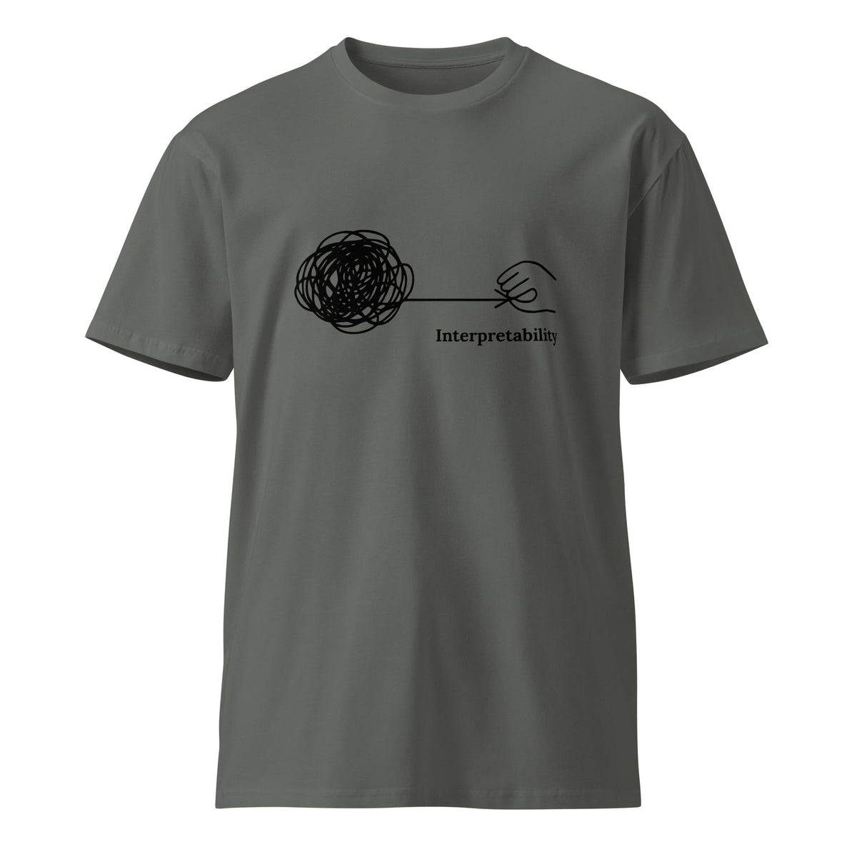 Image of the Premium Interpretability T-Shirt (unisex) Charcoal / M.