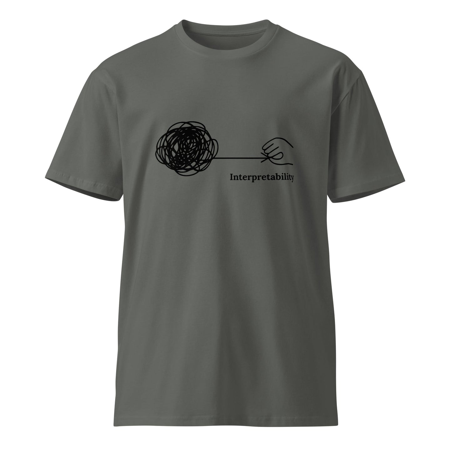 Image of the Premium Interpretability T-Shirt (unisex) Charcoal / M.