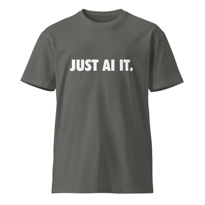 Image of the Premium JUST AI IT. T-Shirt (unisex) Charcoal / M.