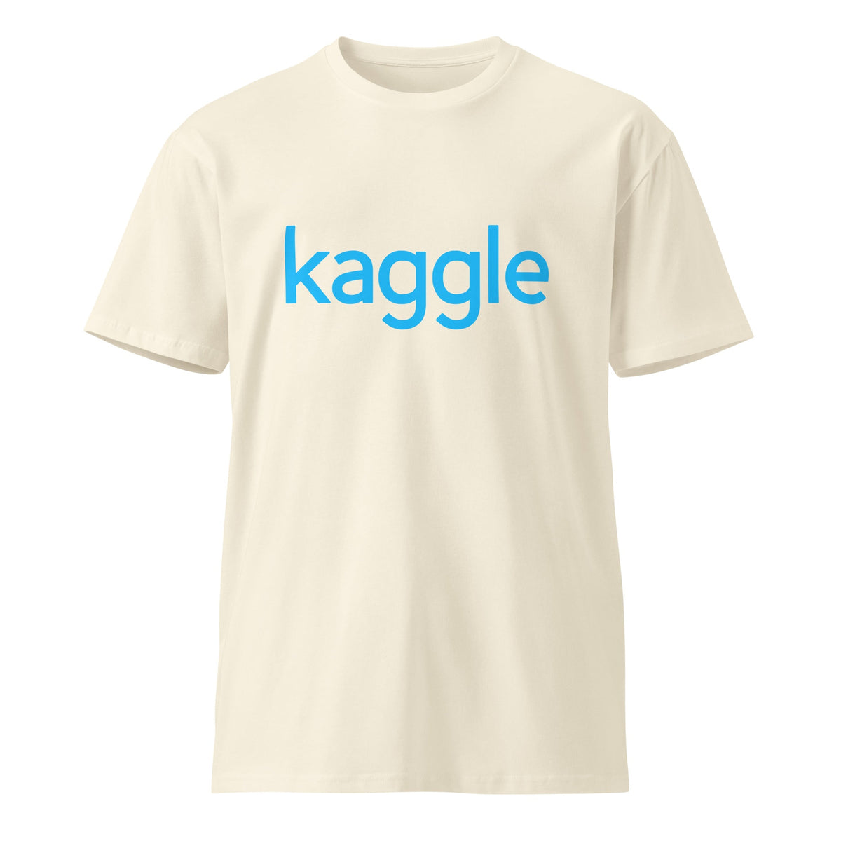 Product mockup photo of the Premium Kaggle Logo T Shirt (unisex) Natural / M.
