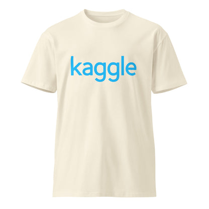 Product mockup photo of the Premium Kaggle Logo T Shirt (unisex) Natural / M.