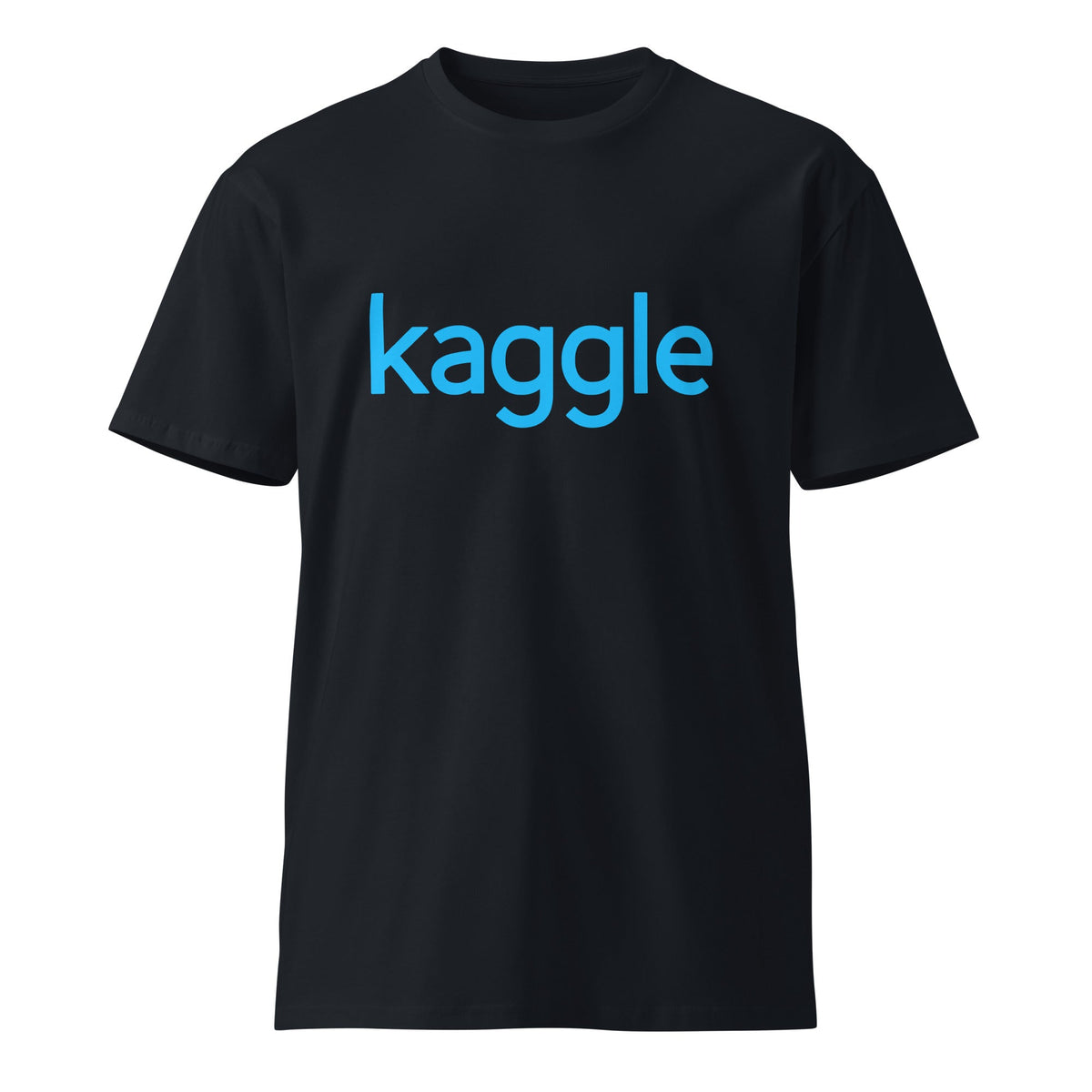 Product mockup photo of the Premium Kaggle Logo T Shirt (unisex) Navy / M.