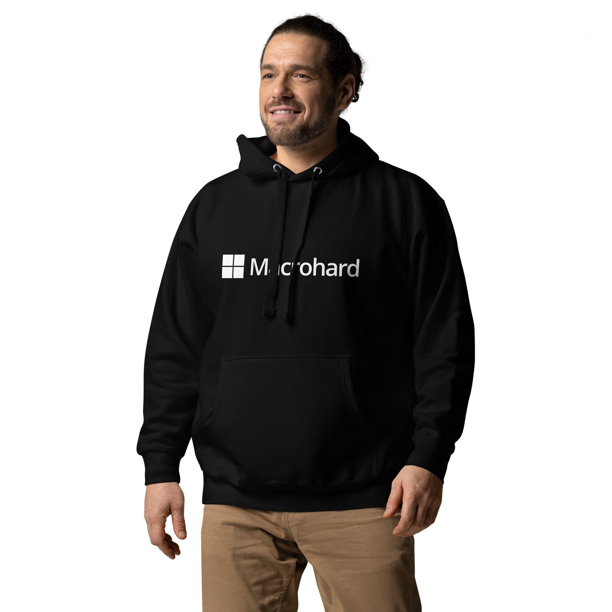 Product mockup photo of the Premium Macrohard Hoodie (unisex).