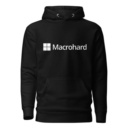 Product mockup photo of the Premium Macrohard Hoodie (unisex) Black / M.