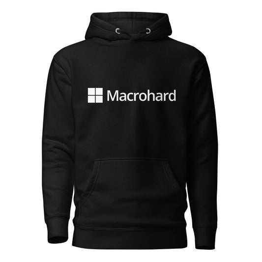 Product mockup photo of the Premium Macrohard Hoodie (unisex) Black / M.