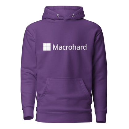 Product mockup photo of the Premium Macrohard Hoodie (unisex) Purple / M.