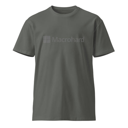 Product mockup photo of the Premium Macrohard T Shirt (unisex) Charcoal / M.