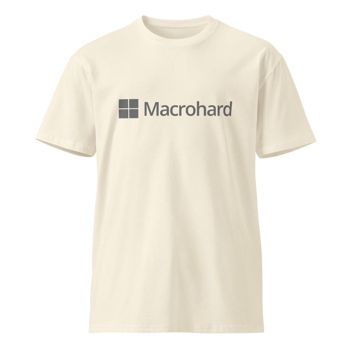Product mockup photo of the Premium Macrohard T Shirt (unisex) Natural / M.