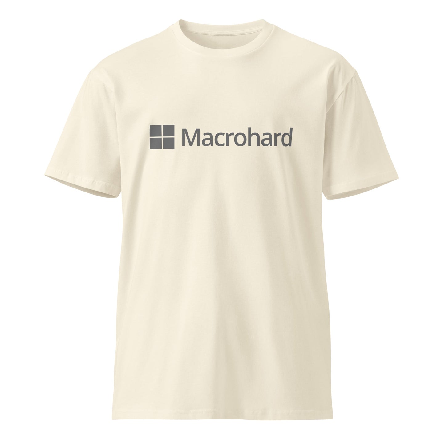 Product mockup photo of the Premium Macrohard T Shirt (unisex) Natural / M.