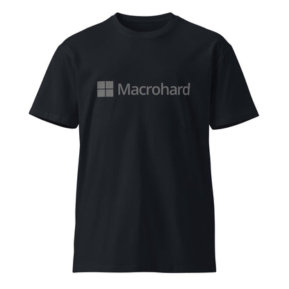 Product mockup photo of the Premium Macrohard T Shirt (unisex) Navy / M.