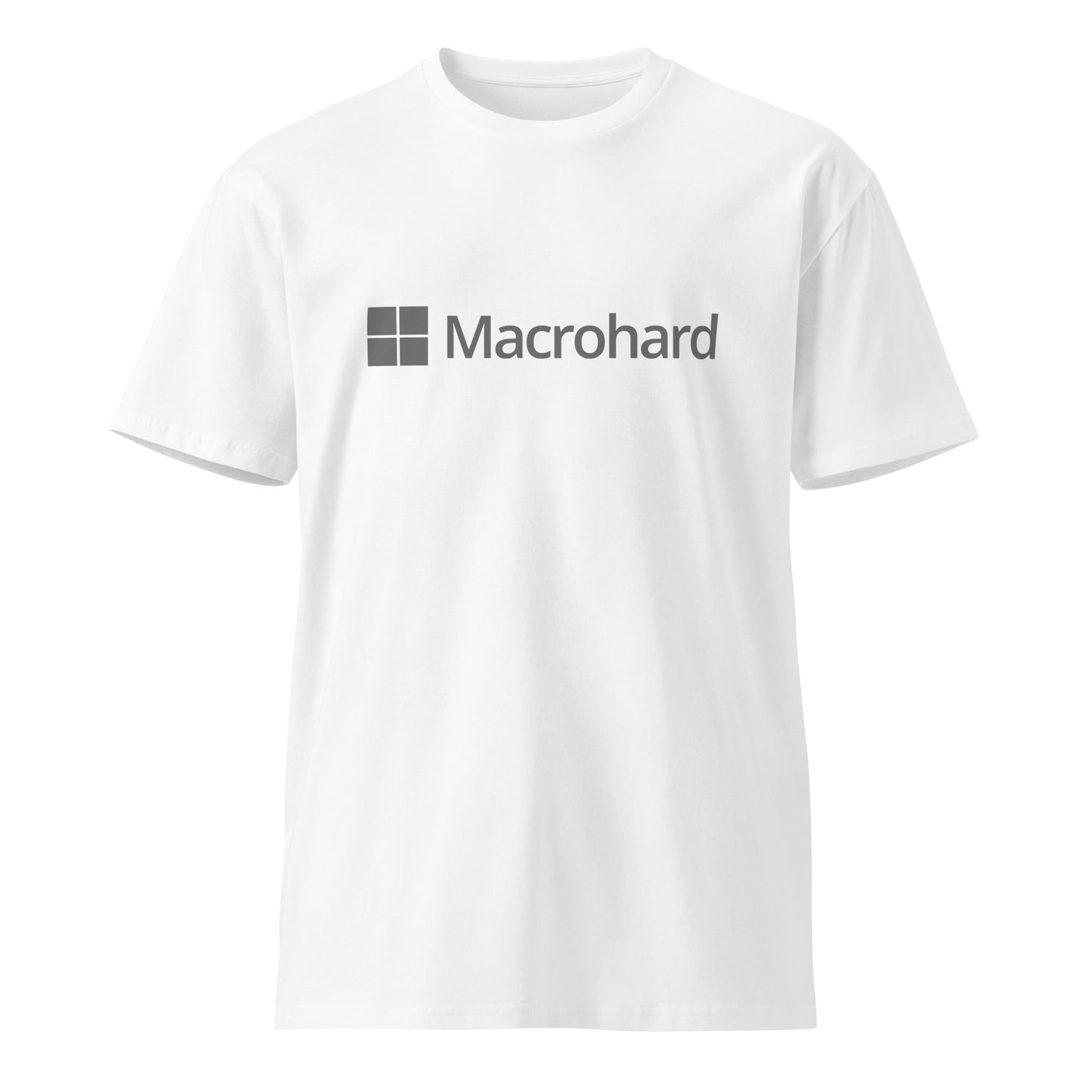 Product mockup photo of the Premium Macrohard T Shirt (unisex) White / M.