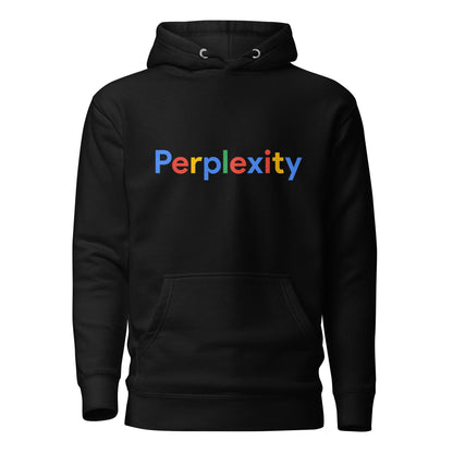 Product mockup photo of the Premium Perplexity Search Logo Hoodie (unisex) Black / M.