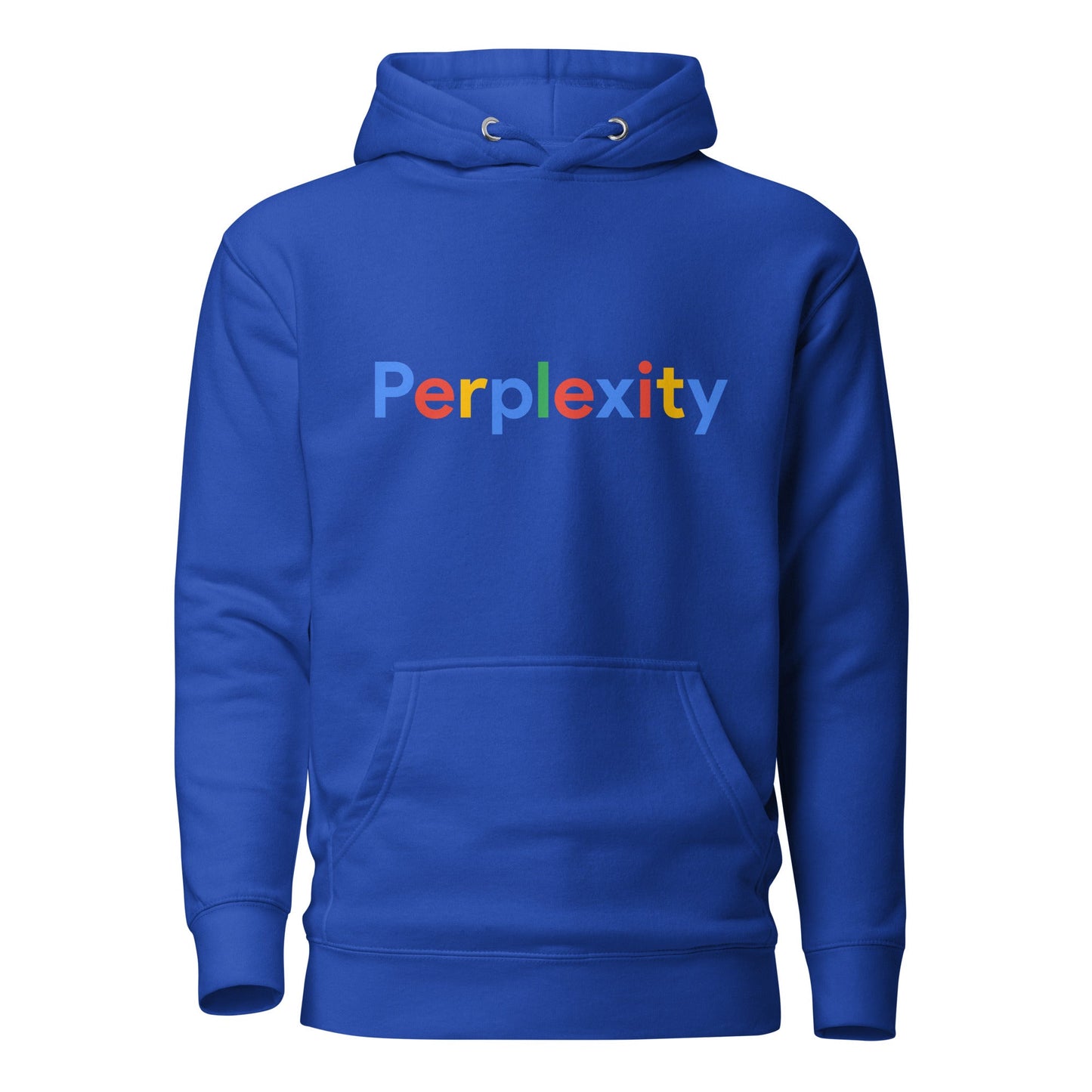 Product mockup photo of the Premium Perplexity Search Logo Hoodie (unisex) Team Royal / M.