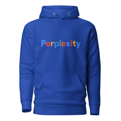 Product mockup photo of the Premium Perplexity Search Logo Hoodie (unisex) Team Royal / M.