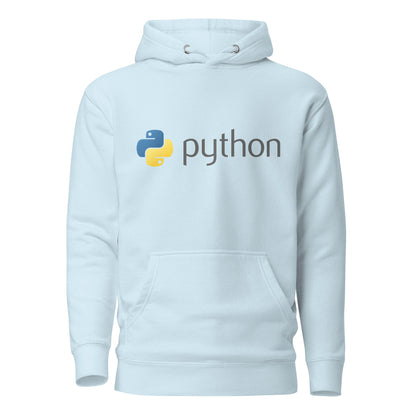 Image of the Premium Python Dark Logo Hoodie (unisex) Sky Blue / M.
