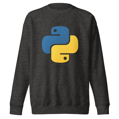 Image of the Premium Python Icon Sweatshirt (unisex) Charcoal Heather / M.