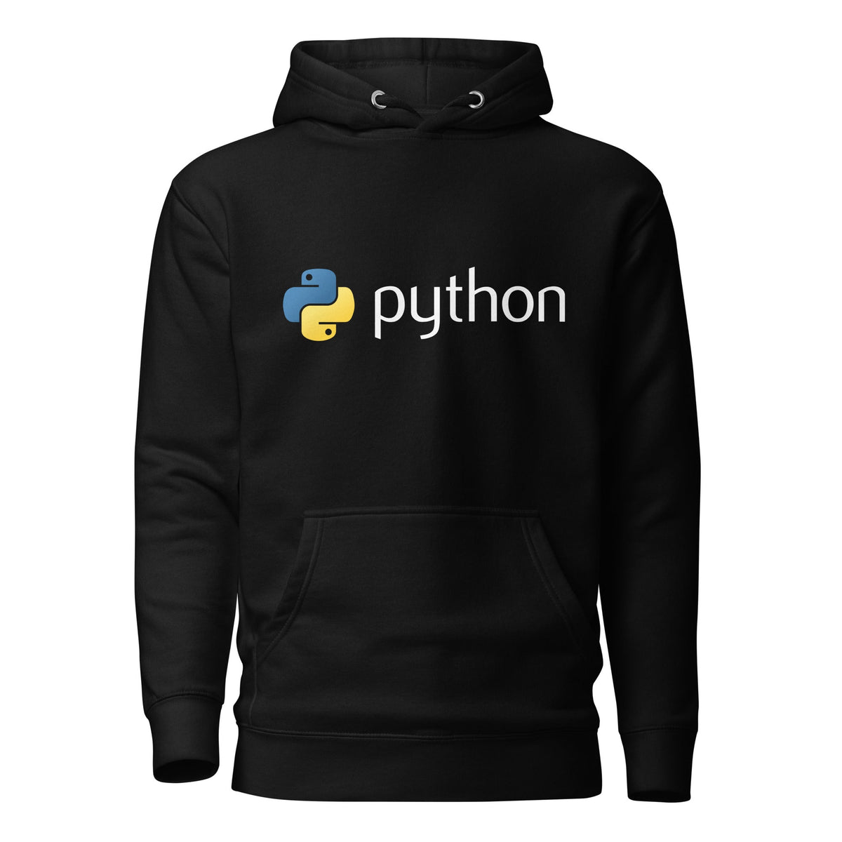 Product mockup photo of the Premium Python Logo Hoodie (unisex) Black / M.