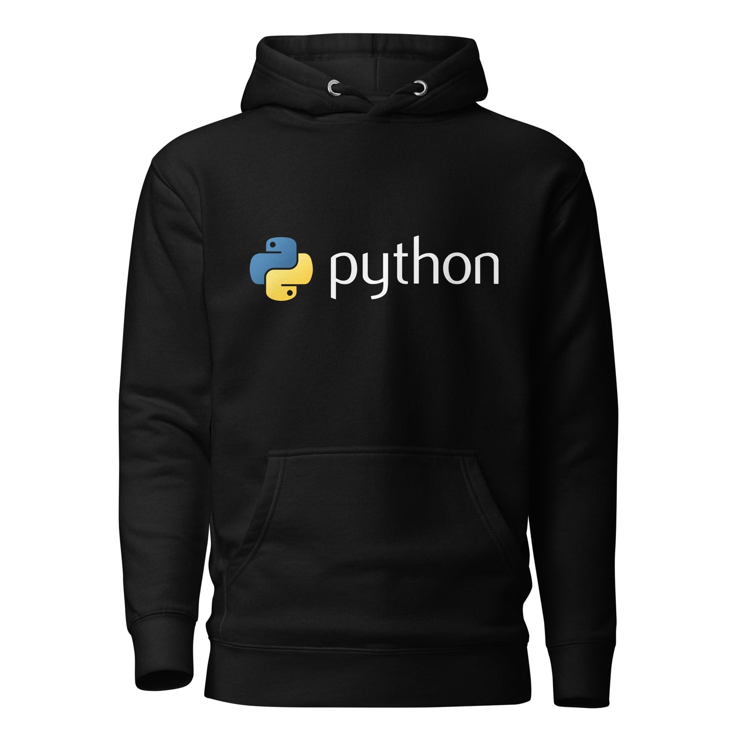 Product mockup photo of the Premium Python Logo Hoodie (unisex) Black / M.