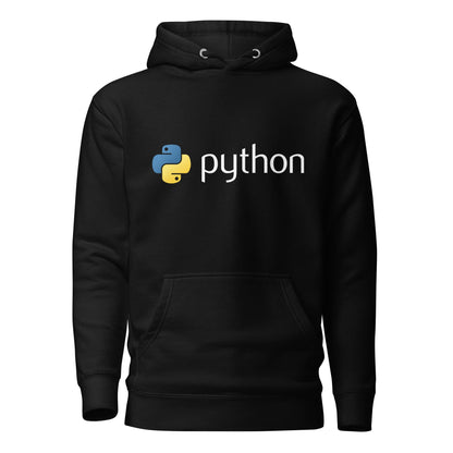 Product mockup photo of the Premium Python Logo Hoodie (unisex) Black / M.