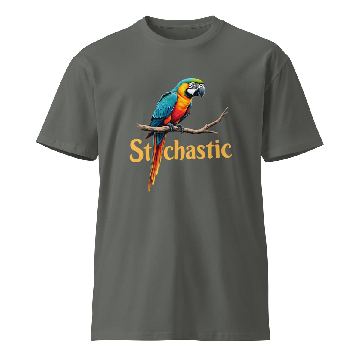 Image of the Premium Stochastic Parrot T-Shirt (unisex) Charcoal / M.