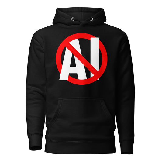 Image of the Premium Stop AI Hoodie (unisex) Black / M.