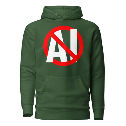 Image of the Premium Stop AI Hoodie (unisex) Forest Green / M.