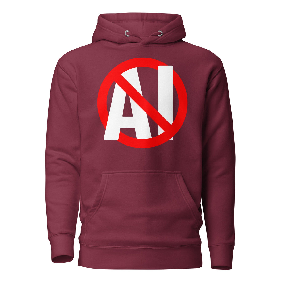 Image of the Premium Stop AI Hoodie (unisex) Maroon / M.