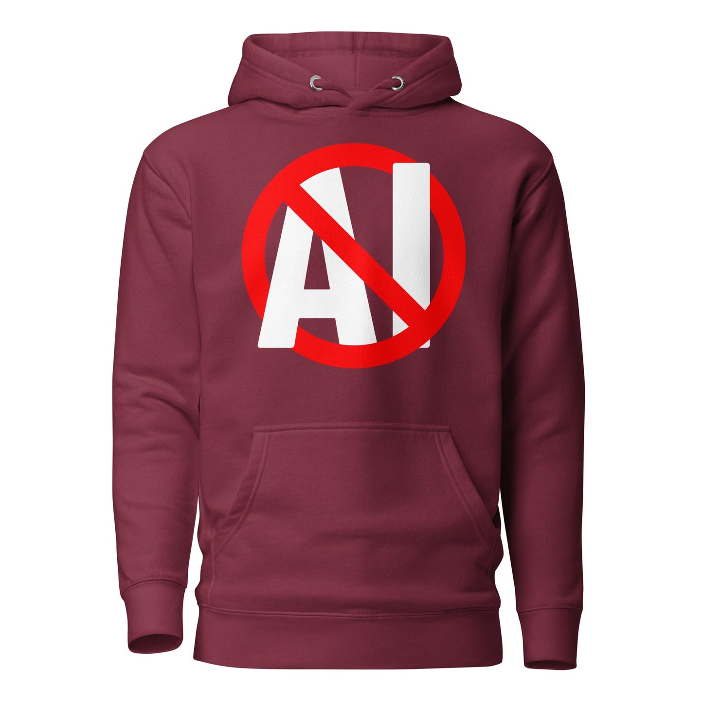 Image of the Premium Stop AI Hoodie (unisex) Maroon / M.