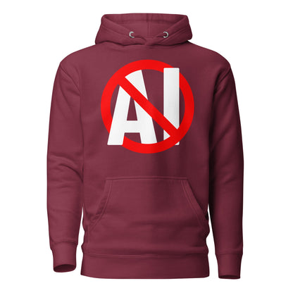 Image of the Premium Stop AI Hoodie (unisex) Maroon / M.