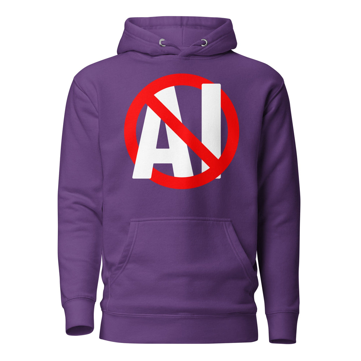 Image of the Premium Stop AI Hoodie (unisex) Purple / M.