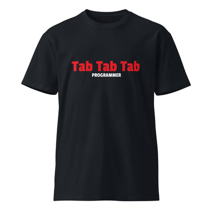 Image of the Premium Tab Tab Tab Programmer T-Shirt (unisex) Navy / M.