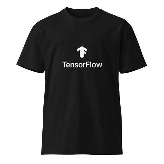 Premium TensorFlow 2 White Stacked Logo T-Shirt (unisex) - AI Store