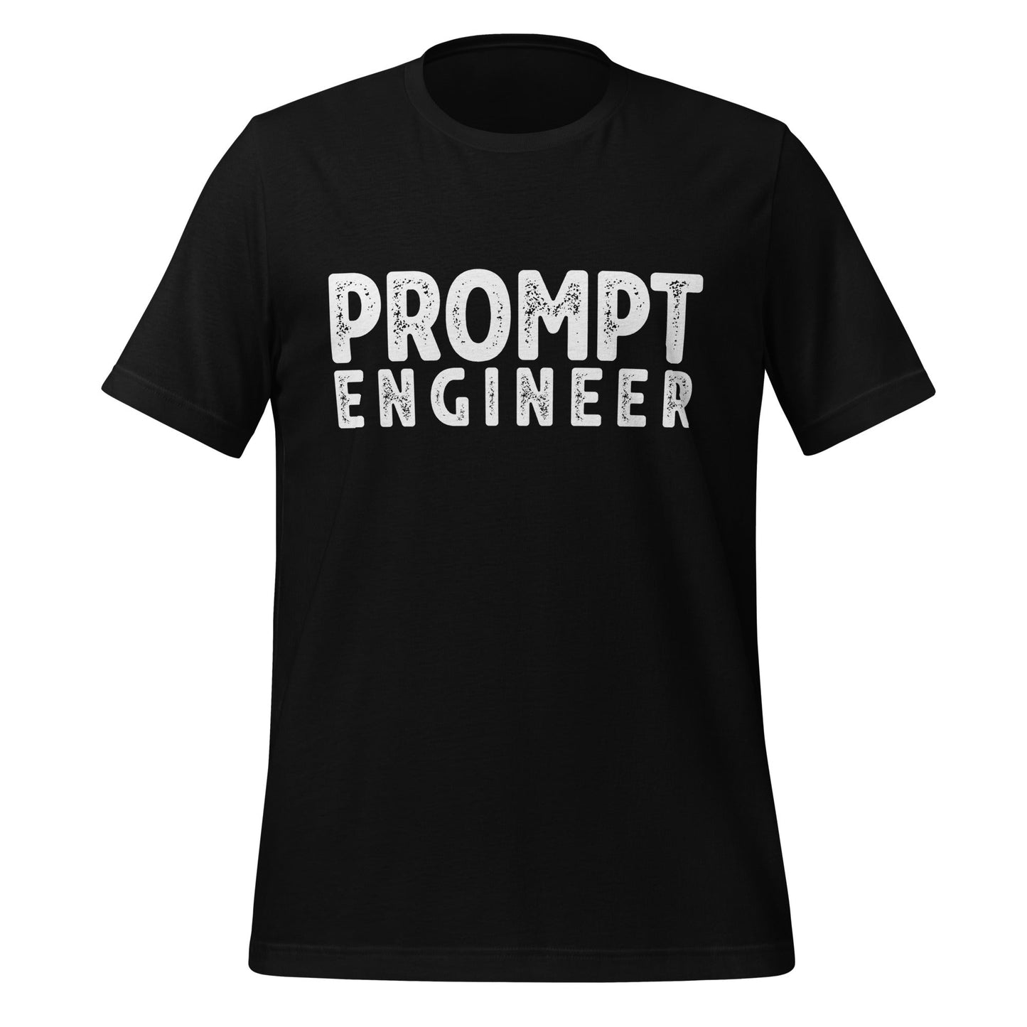 Product mockup photo of the PROMPT ENGINEER T Shirt (unisex) Black / M.