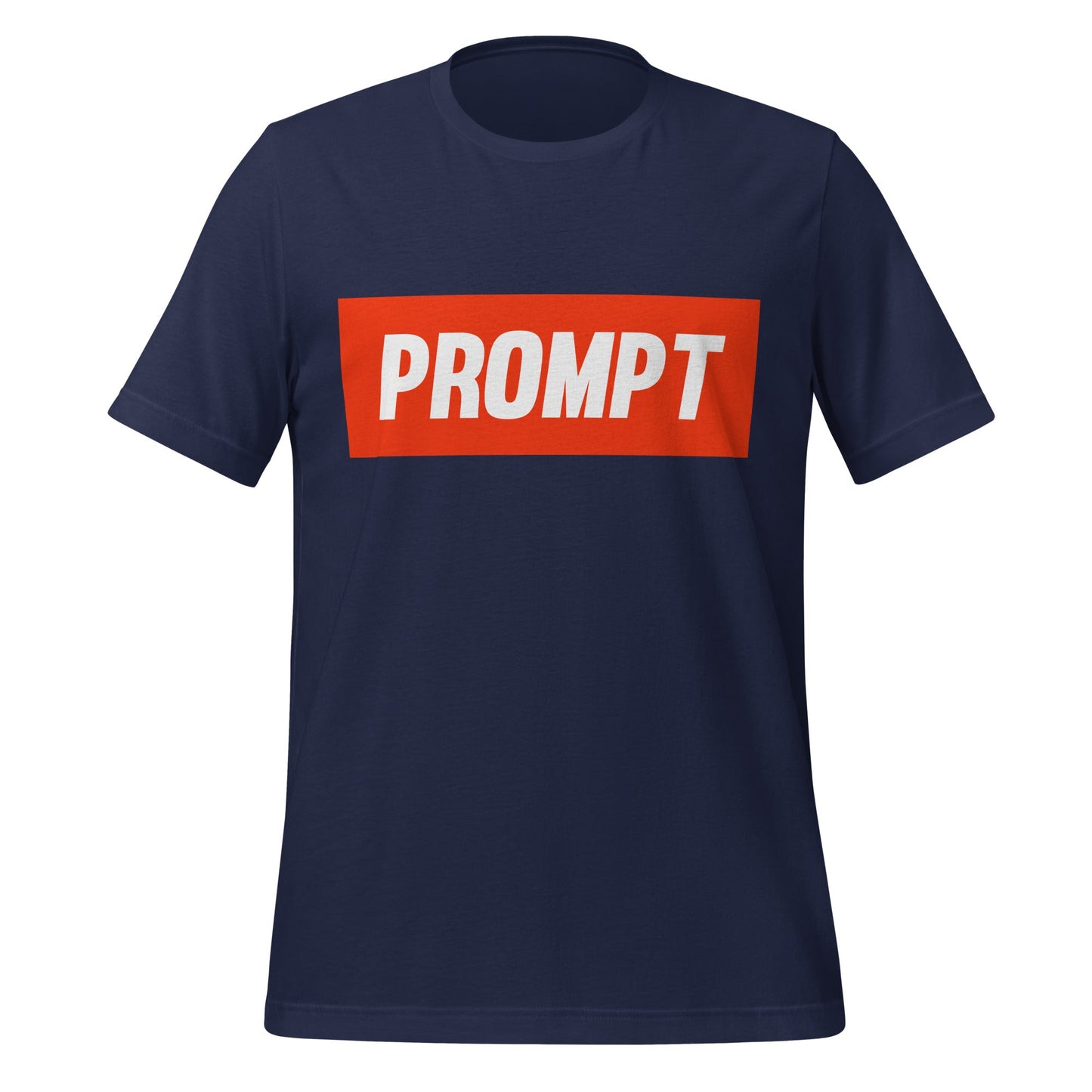 Product mockup photo of the PROMPT T Shirt (unisex) Navy / M.
