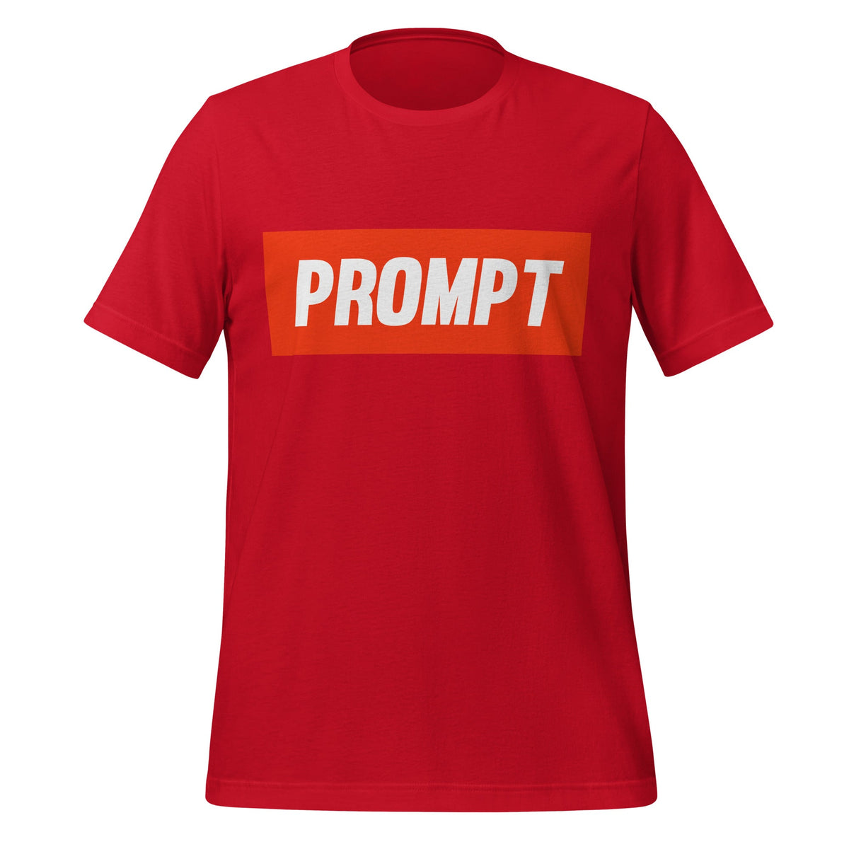 Product mockup photo of the PROMPT T Shirt (unisex) Red / M.