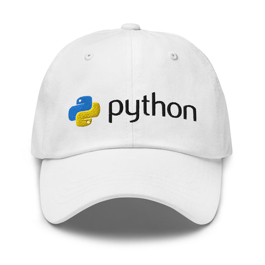 Image of the Python Black Logo Cap White.