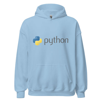 Image of the Python Dark Logo Hoodie (unisex) Light Blue / M.
