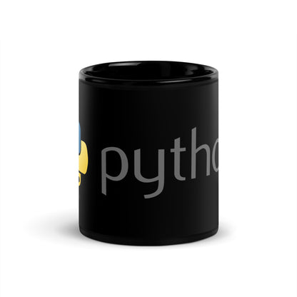 Image of the Python Dark Logo on Black Glossy Mug 11 oz.