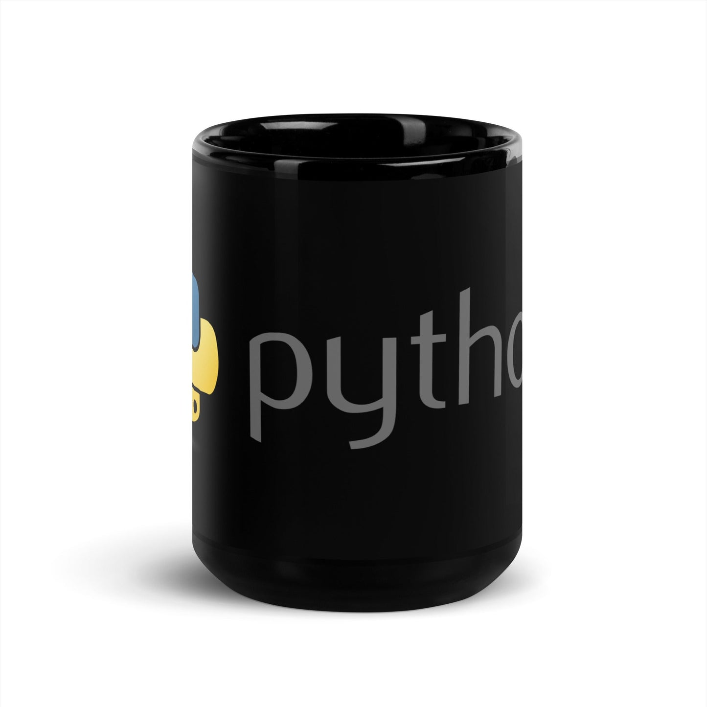 Image of the Python Dark Logo on Black Glossy Mug 15 oz.