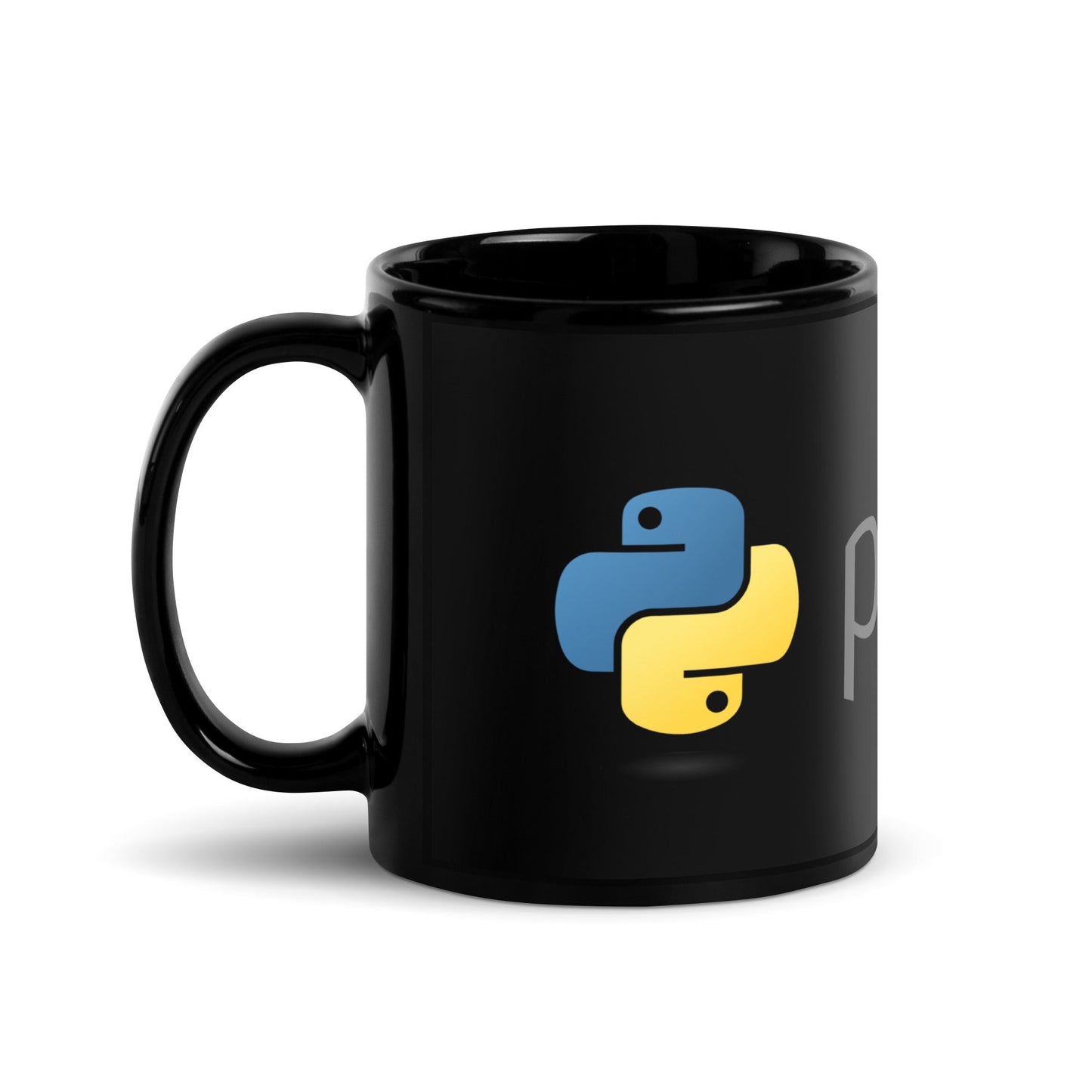 Image of the Python Dark Logo on Black Glossy Mug.