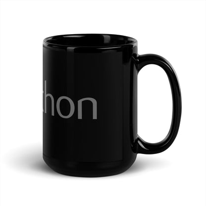 Image of the Python Dark Logo on Black Glossy Mug.