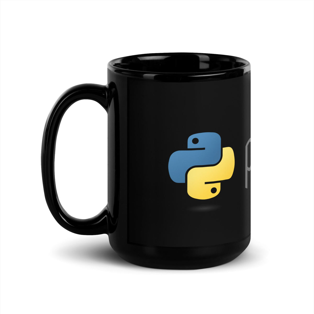 Image of the Python Dark Logo on Black Glossy Mug.