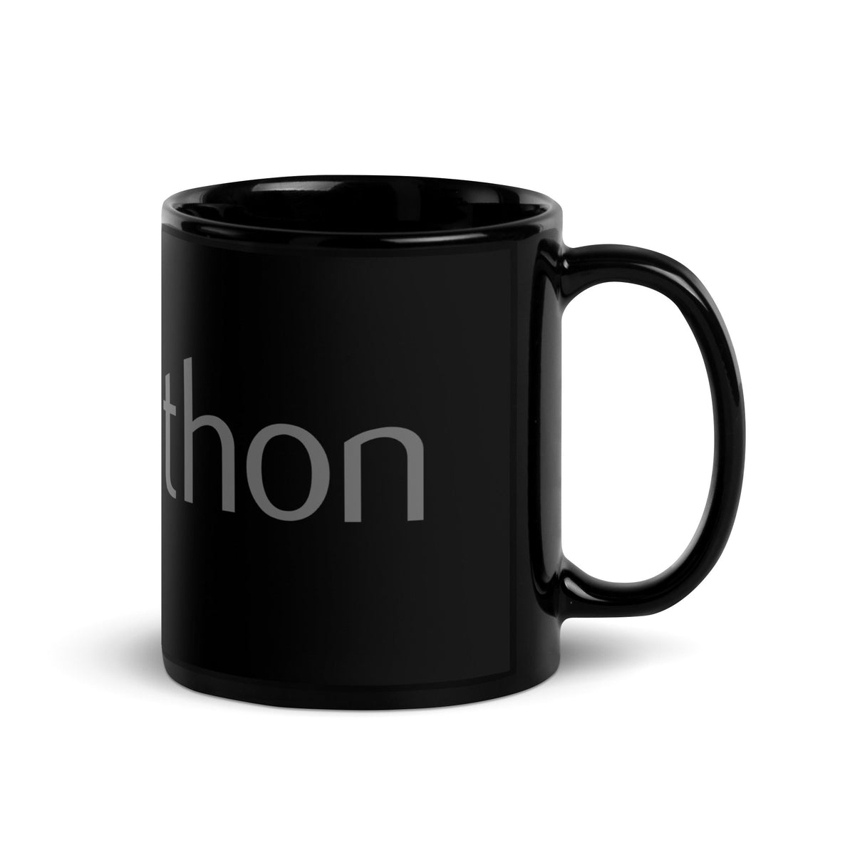 Image of the Python Dark Logo on Black Glossy Mug.