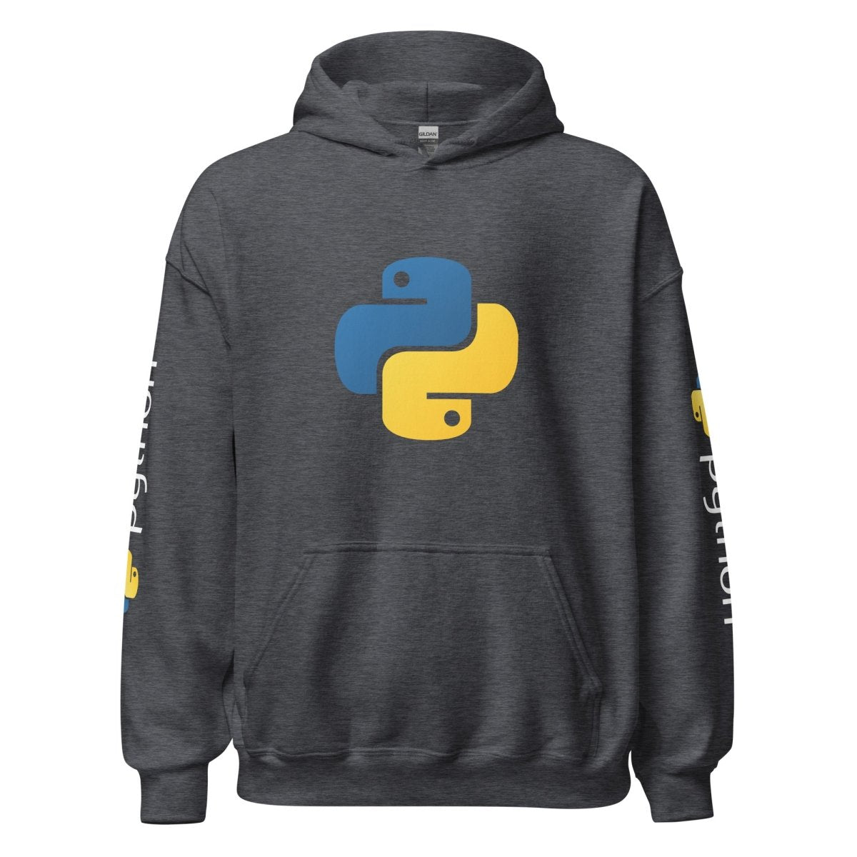 Image of the Python Icon and Logos Hoodie (unisex) Dark Heather / M.