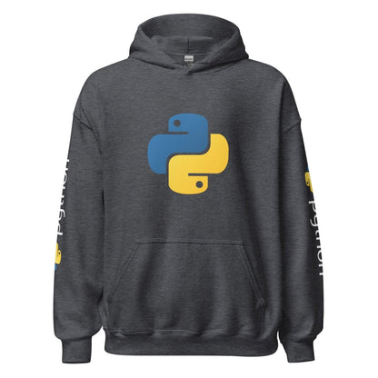 Image of the Python Icon and Logos Hoodie (unisex) Dark Heather / M.