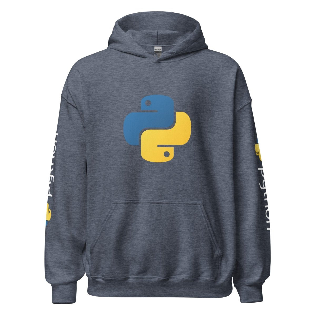 Image of the Python Icon and Logos Hoodie (unisex) Heather Sport Dark Navy / M.